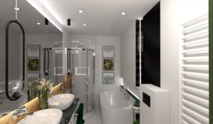 wizualizacja wnętrza łazienki